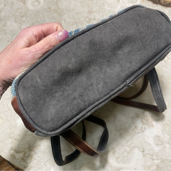 Myra Bag Women Myra Bag Handmade Breeze Backpack Bag Upcycled Canvas & Cowhide Leather